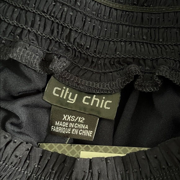 City Chic Navy Off-Shoulder Long Sleeve Dress - Picture 2 of 2